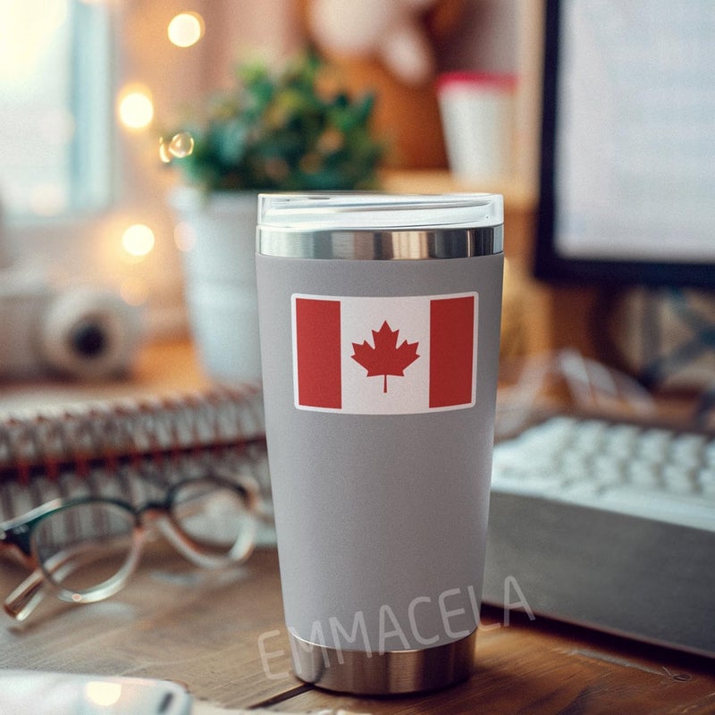 EMMACELA (3PCS) Canada Flag stickers, Countries Flag Stickers - Waterproof Vinyl Decals For Laptops, Tumblers, Water Bottles, Books, Scrapbooks, Size 3 x 1.9 Inch - Image 5